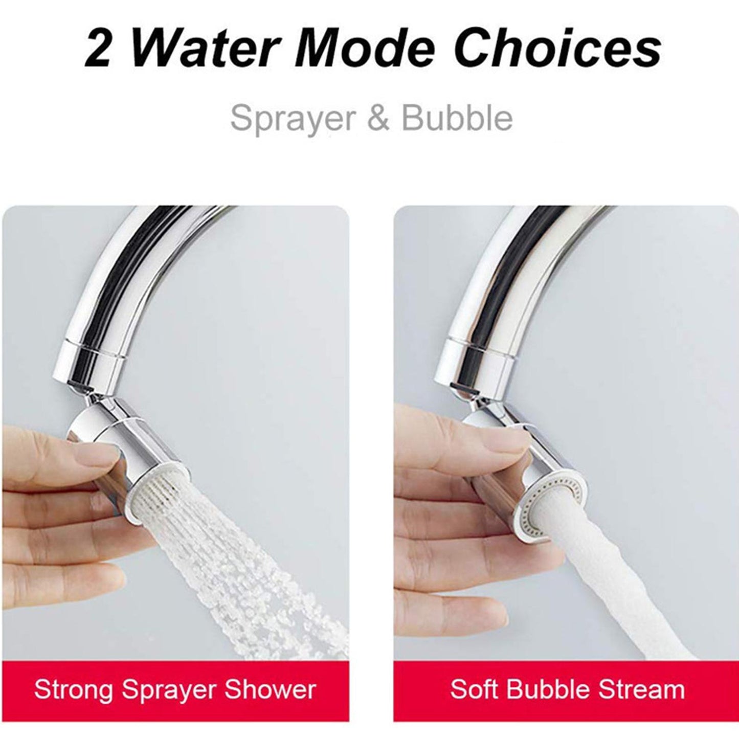 1+1 Gratuit Aerator robinet pivotant, Rotire 360°, Argintiu