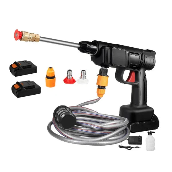 Aparat de spalat cu presiune fara fir ( portabil ), 500W, 2 Baterii 48V, 8L/min, 30 bar, negru, accesorii si valiza inclusa, Negru