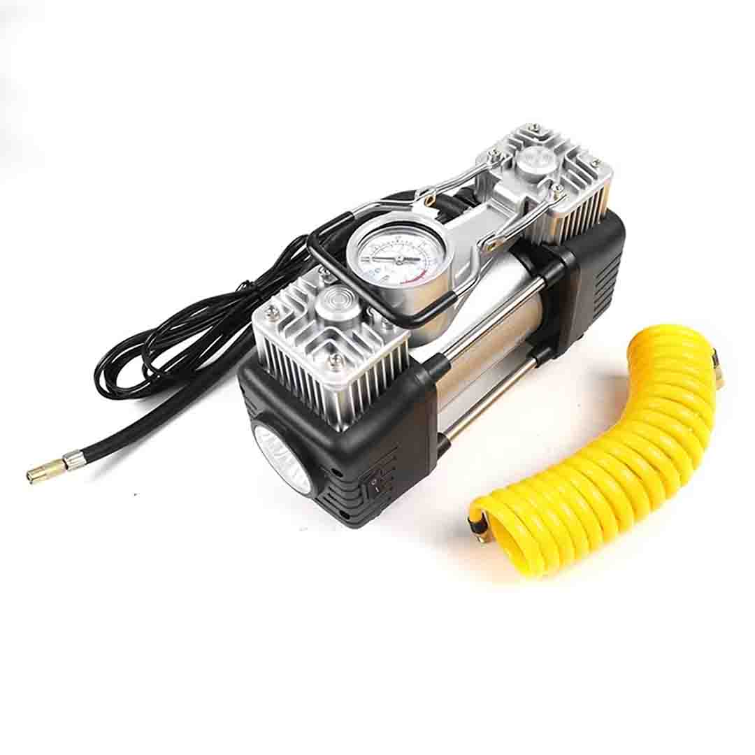 Kit pentru Pana Auto, Compresor 12V, 2 Cilindrii, 150 PSI + 7 Accesorii Pana