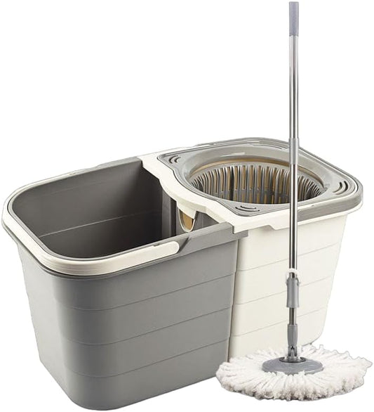 Mop Rotativ cu Două Recipiente Separabile + CADOU 3 REZERVE