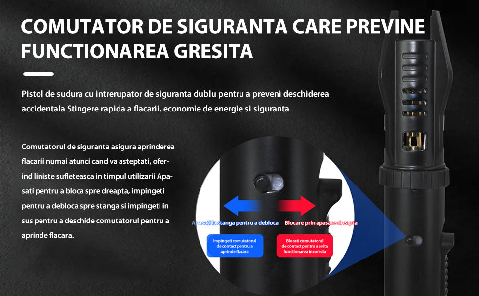 Arzator portabil cu gaz, reincarcabil, 20 cm + Cadou spray gaz 300ml