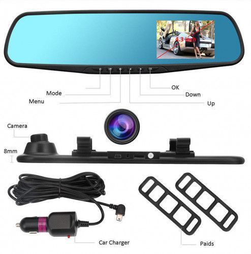 Lichidare de stoc! Oglinda retrovizoare cu camera video full HD 1080 p, senzor de miscare