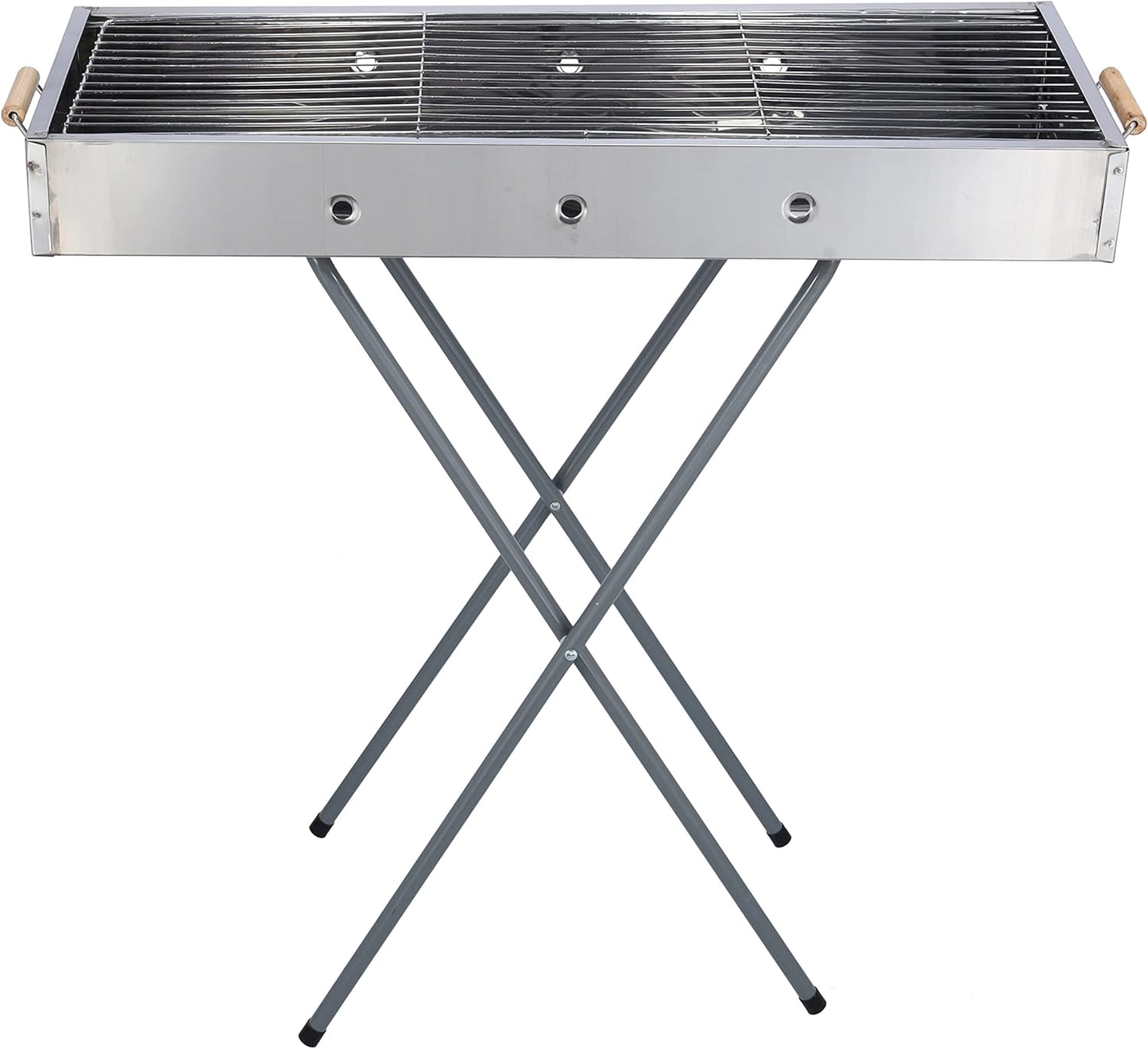 Grătar pliabil portabil cu mâner din lemn – 65x30x67 cm
