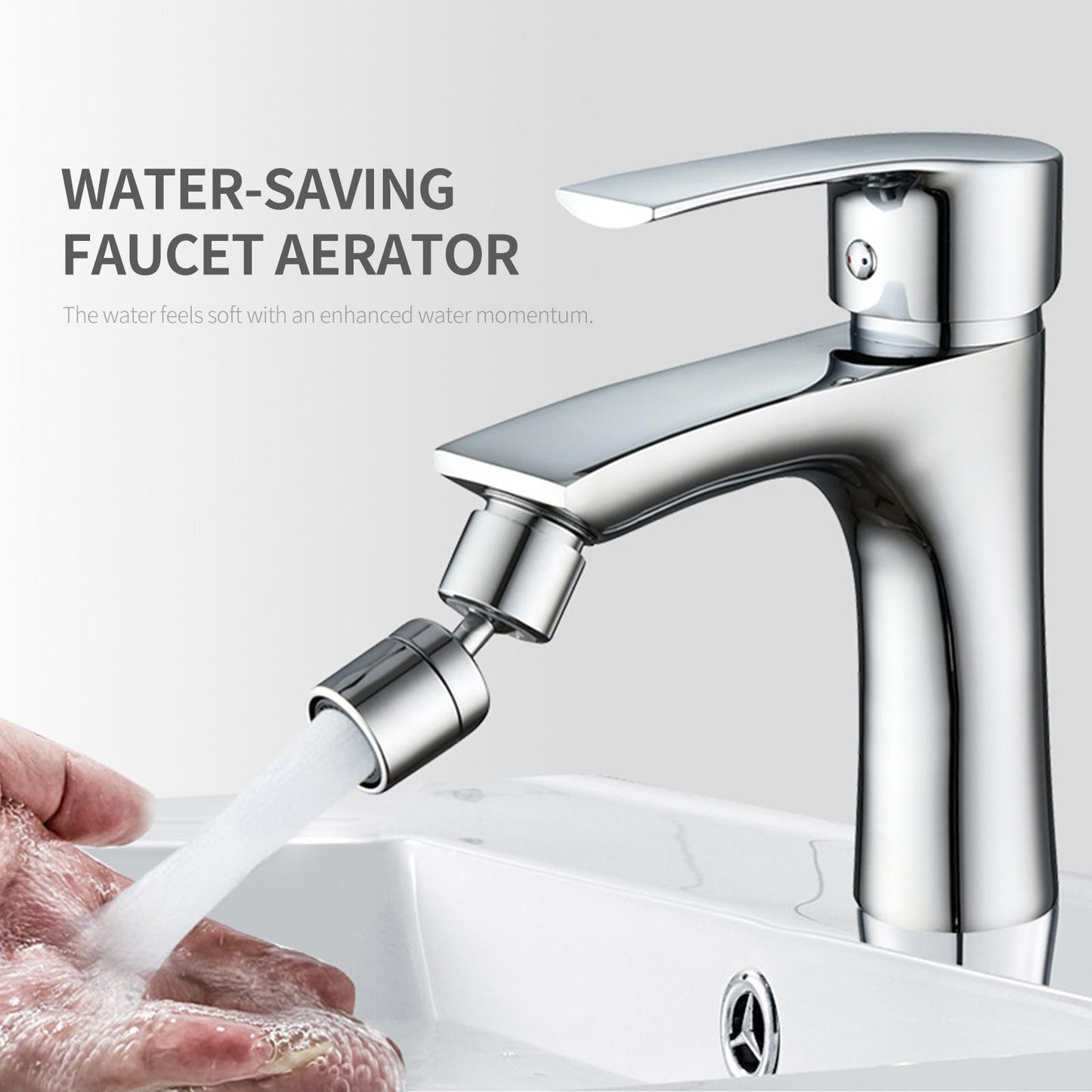 1+1 Gratuit Aerator robinet pivotant, Rotire 360°, Argintiu