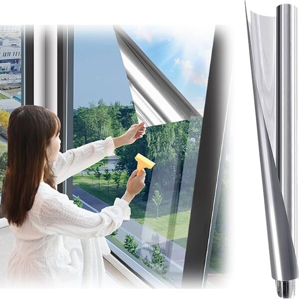 Set 2 Folie Oglindă pentru Intimitatea Ferestrelor – 45 x 300 cm
