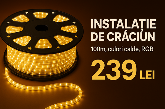 Instalație de Crăciun 100m – Culori Calde, RGB