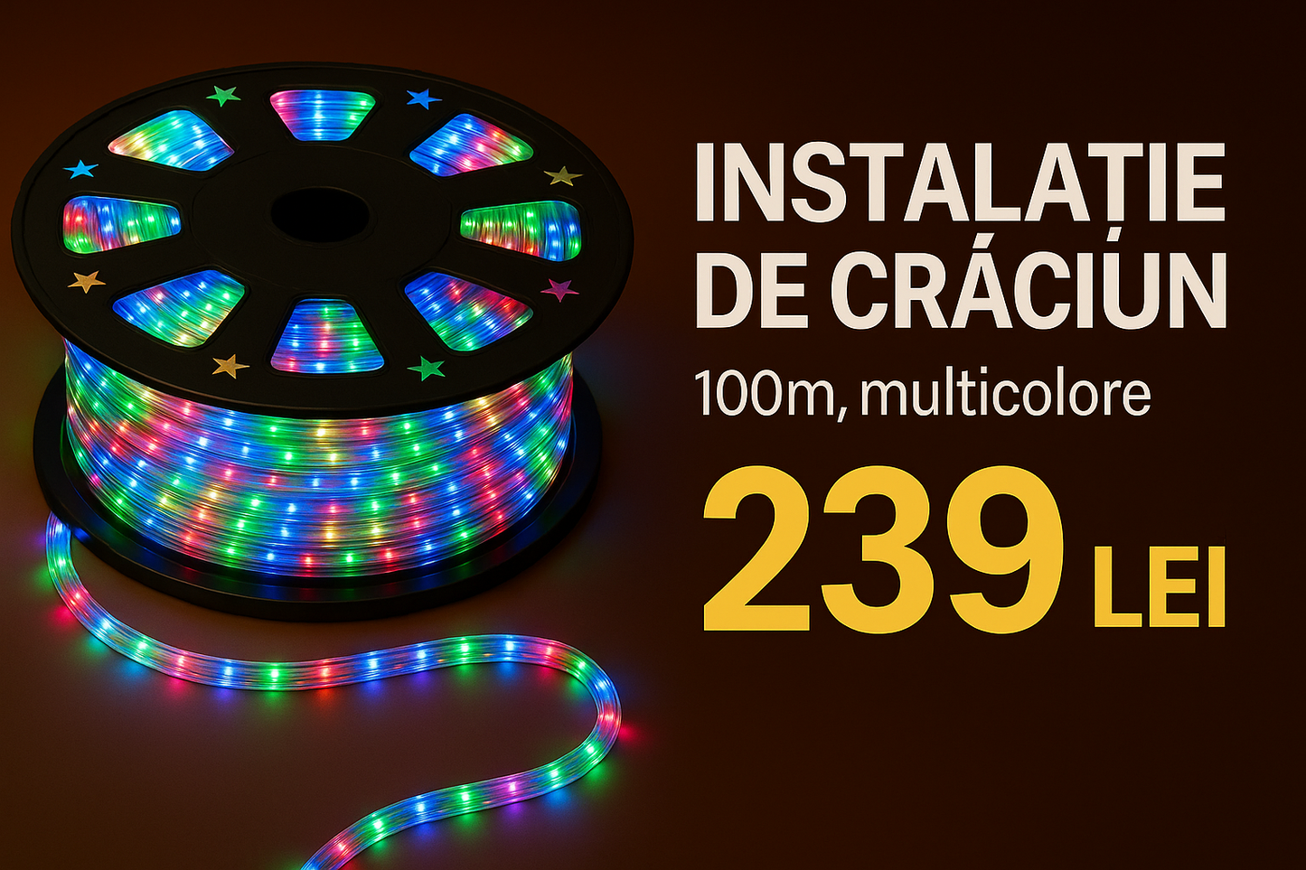 Instalație de Crăciun 100m – Multicoloră