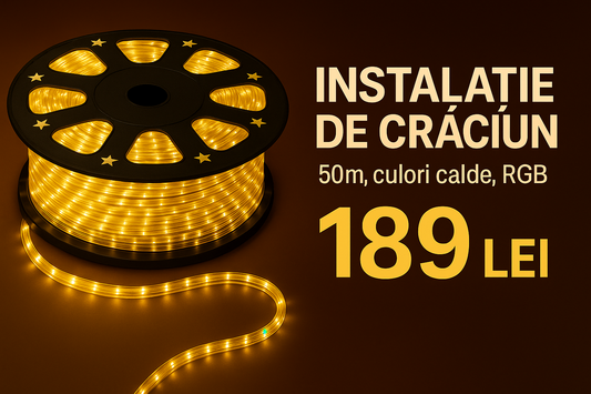 Instalație de Crăciun 50m – Culori Calde, RGB
