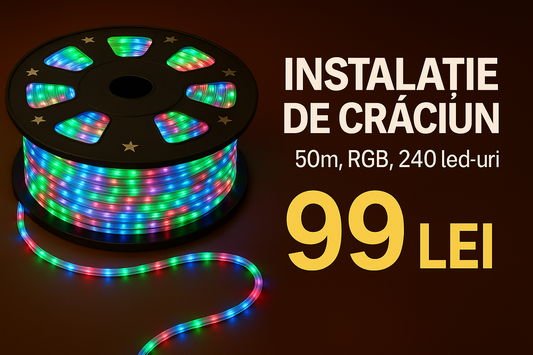 Instalație de Crăciun RGB - 50 metri, 240 LED-uri