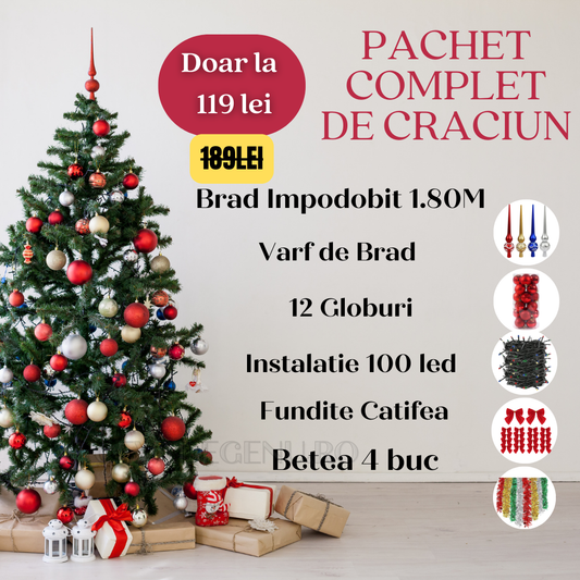 Pachet Complet de Sărbători – Decor Premium de Crăciun