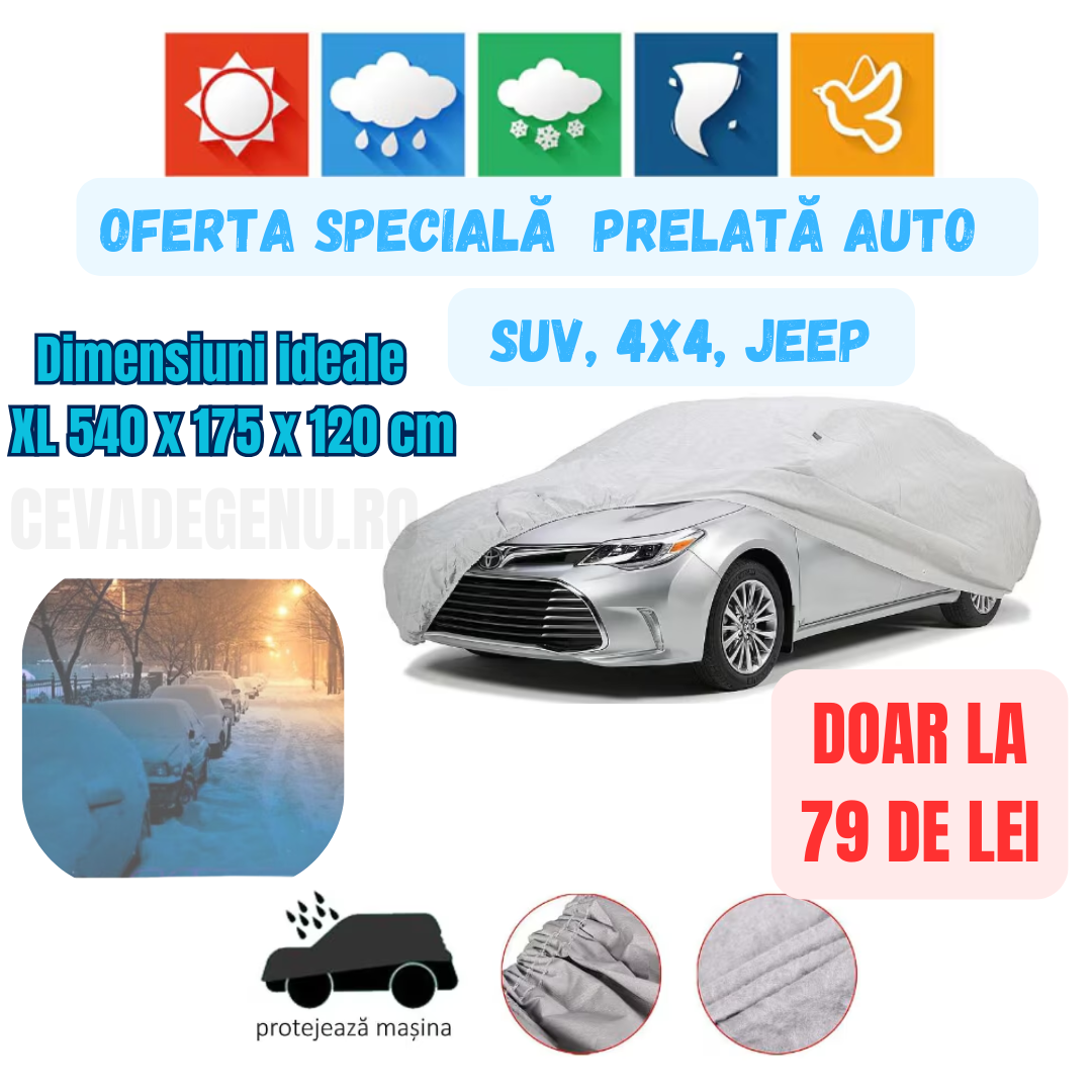 Prelată Auto XL - 540x175x120 cm
