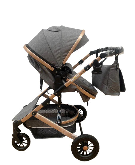 Carucior 3 in 1 transformabil, cadrul aluminiu cu suspensii 0-36 luni , culoare GRI