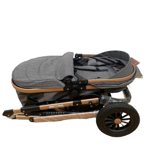 Carucior 3 in 1 transformabil, cadrul aluminiu cu suspensii 0-36 luni , culoare GRI