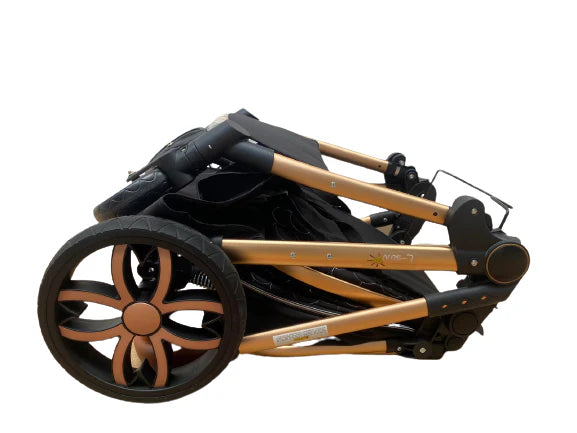 Carucior model 3 in 1 , cu inchidere super compacta si accesorii, culoare Turcoaz