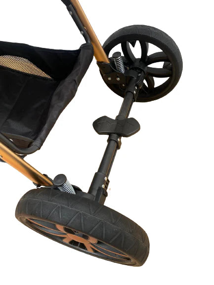 Carucior model 3 in 1 , cu inchidere super compacta si accesorii, culoare Turcoaz