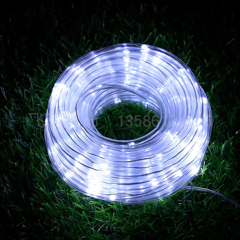 Ghirlanda luminoasa decorativa solara din cupru cu 100 leduri