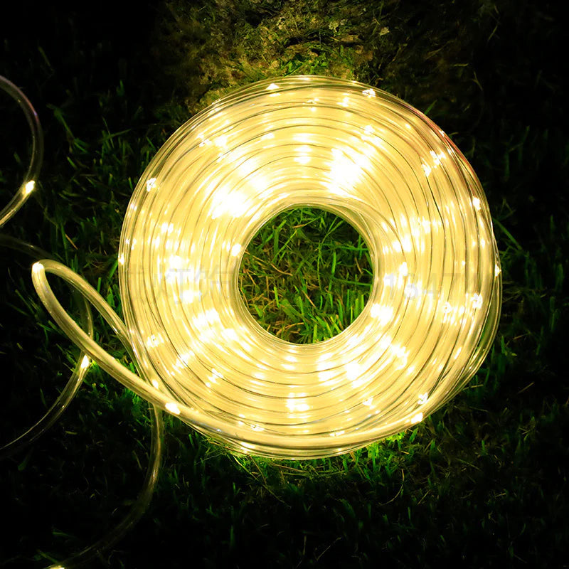 Ghirlanda luminoasa decorativa solara din cupru cu 100 leduri