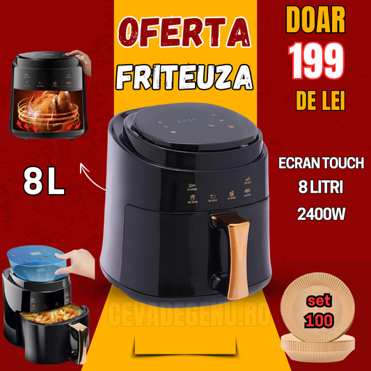 Friteuza Air Fryer Touch 8L – CADOU SET 100 DE HARTII