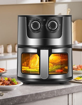 Friteuză cu aer cald 7L, gătit sănătos și eficient + Cadou Set 100 De Hârtii