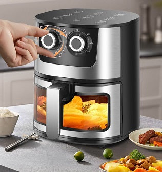 Friteuză cu aer cald 7L, gătit sănătos și eficient + Cadou Set 100 De Hârtii