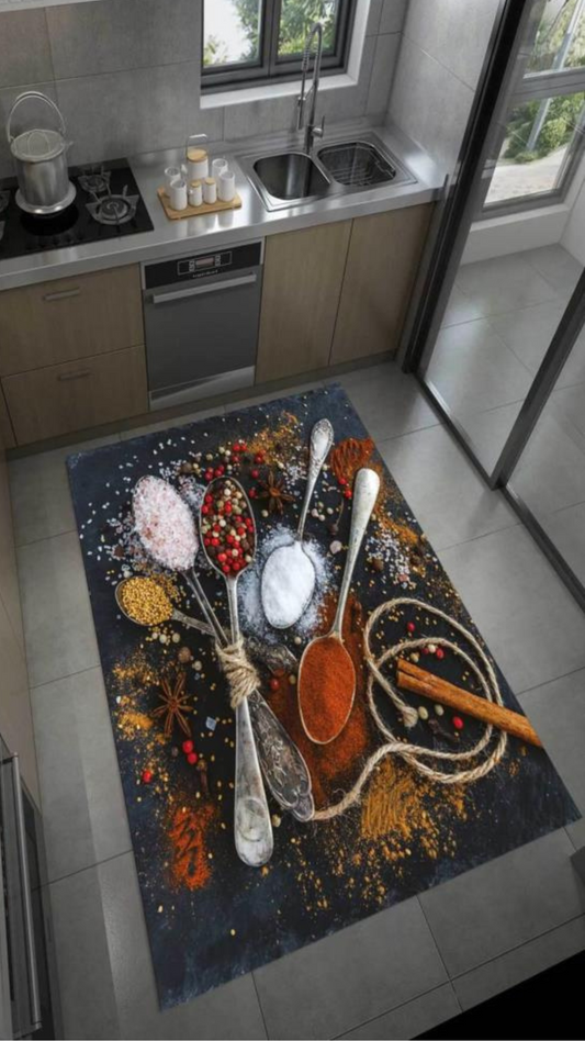 Covor de Bucătărie cu Design Condimente – 80x150 cm