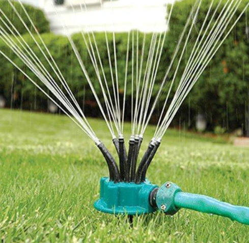 Aspersor multifunctional sprinkler 360 de grade cu 12 furtunuri flexibile semi-ajustabile pentru gradina