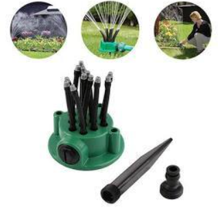 Aspersor multifunctional sprinkler 360 de grade cu 12 furtunuri flexibile semi-ajustabile pentru gradina