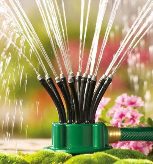 Aspersor multifunctional sprinkler 360 de grade cu 12 furtunuri flexibile semi-ajustabile pentru gradina