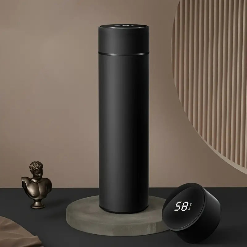 Termos Smart cu Afișaj LED, Indicator Temperatură, 500 ml, Negru, Oțel Inoxidabil – Hidratează-te cu Stil și Tehnologie