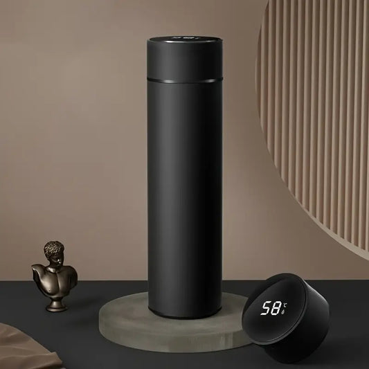 Termos Smart cu Afișaj LED, Indicator Temperatură, 500 ml, Negru, Oțel Inoxidabil – Hidratează-te cu Stil și Tehnologie
