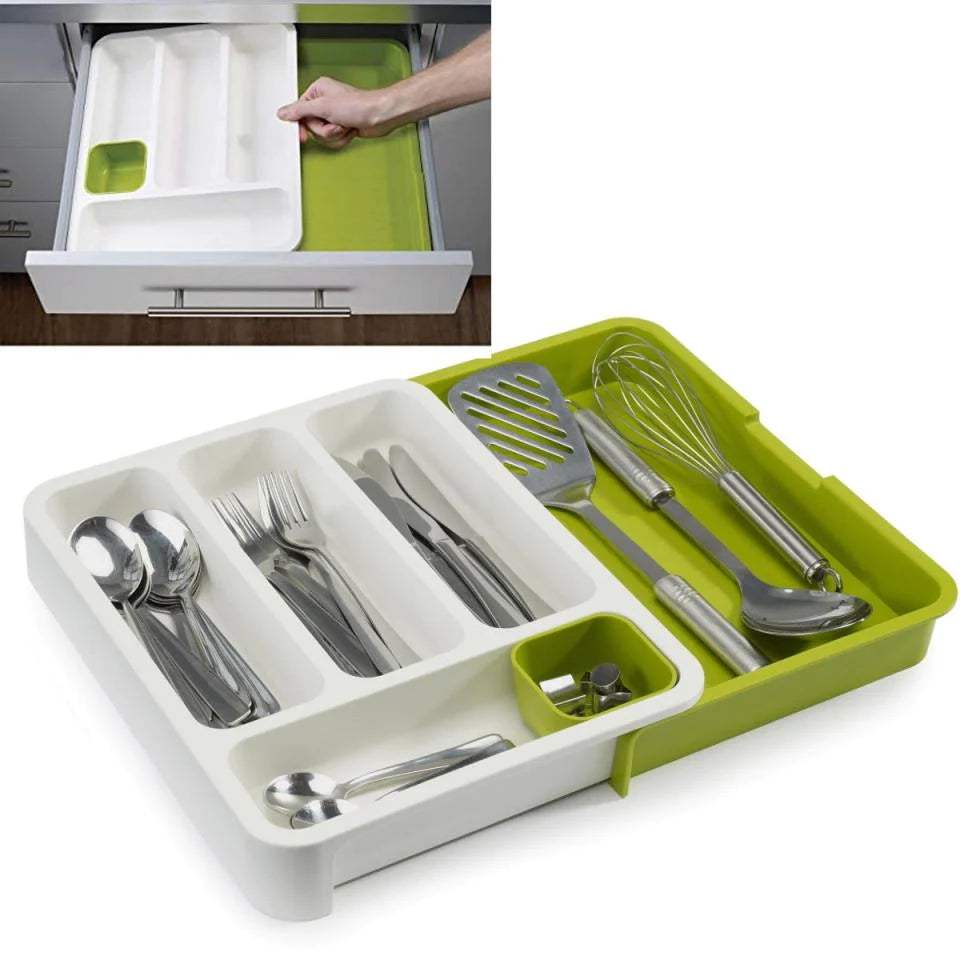 Organizator extensibil de tacamuri pentru sertar