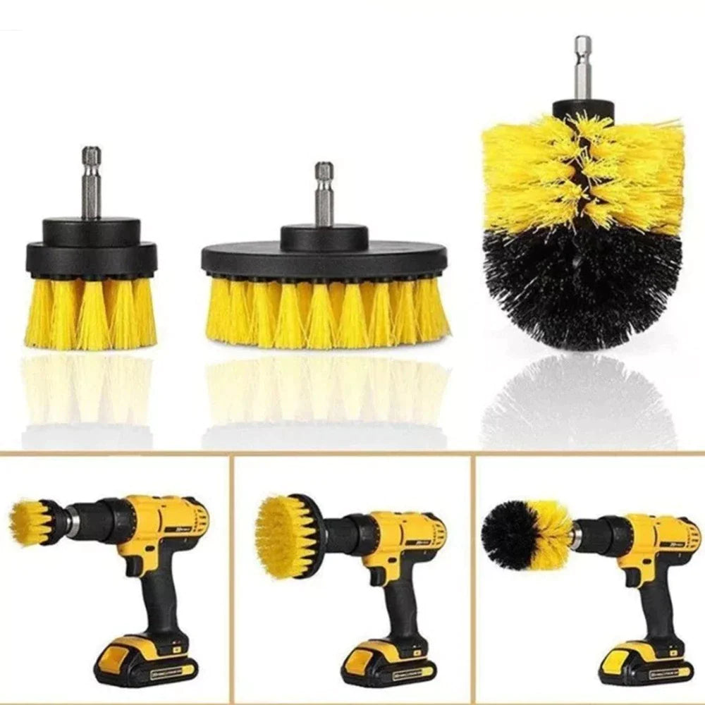 Set 3 perii de curatare cu adaptor pentru bormasina sau autofiletanta