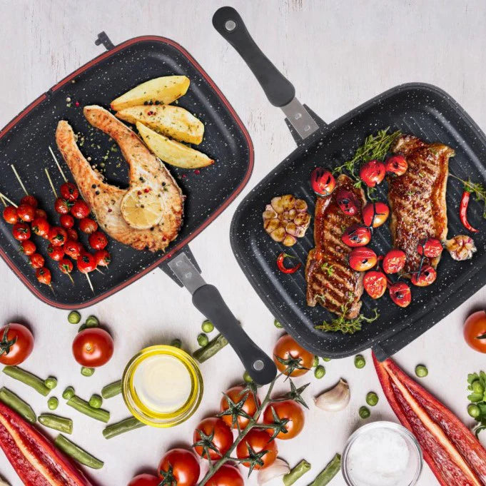 Tigaie grill dubla dreptunghiulara, parti detasabile, usor de curatat