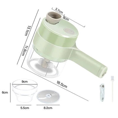 Tocator si maruntitor electric pentru diverse tipuri de alimente si legume 4 in 1, cu functii multiple, portabil, reincarcabil cu cablu usb