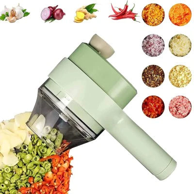Tocator si maruntitor electric pentru diverse tipuri de alimente si legume 4 in 1, cu functii multiple, portabil, reincarcabil cu cablu usb