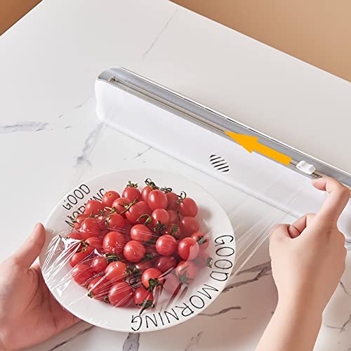 Dispenser folie alimentara stretch, cu ventuze si dispozitiv de taiere