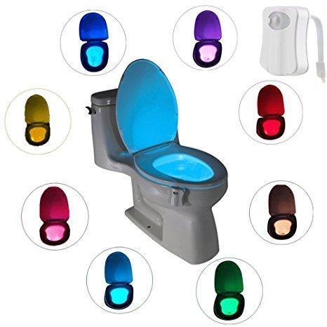Lampa de veghe pentru toaleta cu LED, senzor de miscare si lumina, 8 culori diferite