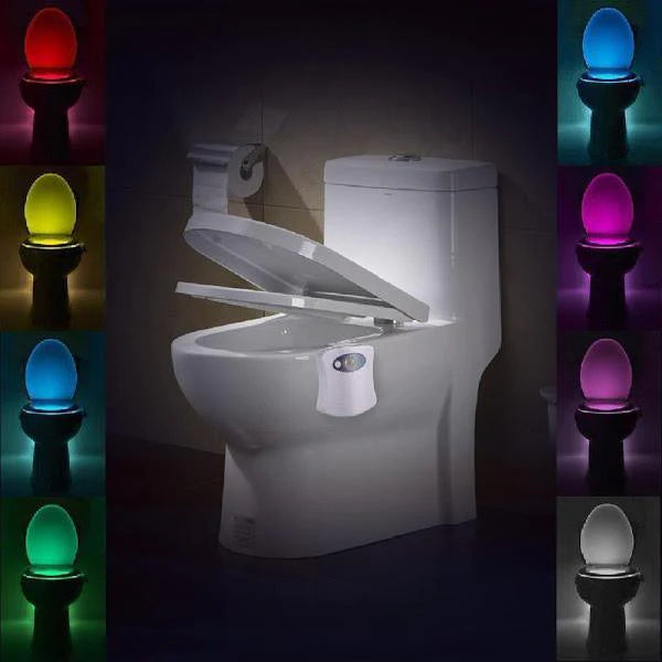 Lampa de veghe pentru toaleta cu LED, senzor de miscare si lumina, 8 culori diferite