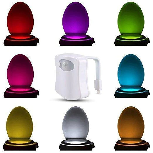 Lampa de veghe pentru toaleta cu LED, senzor de miscare si lumina, 8 culori diferite