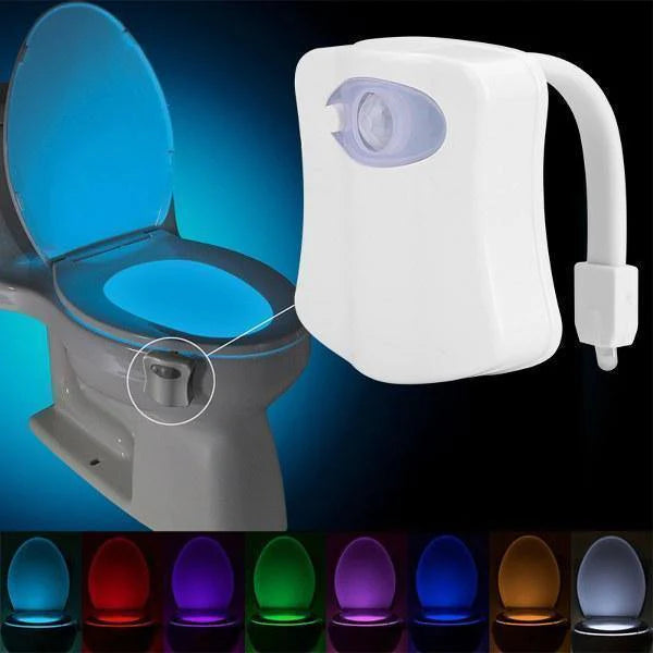 Lampa de veghe pentru toaleta cu LED, senzor de miscare si lumina, 8 culori diferite