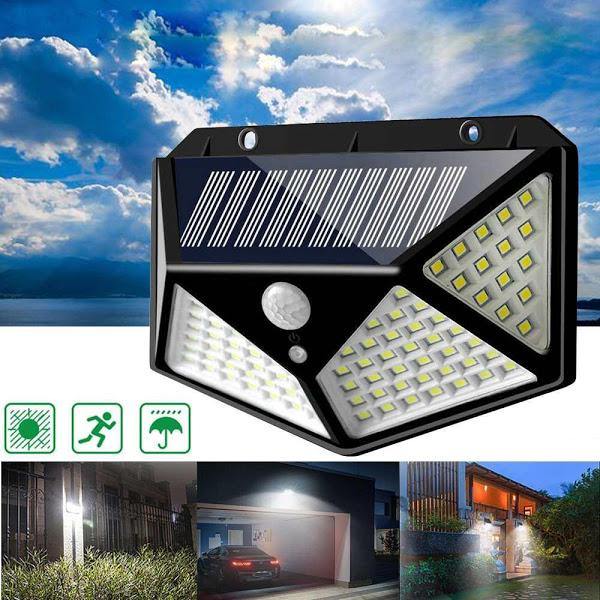 Set 2 x Lampa solara 100 Led cu senzor de miscare