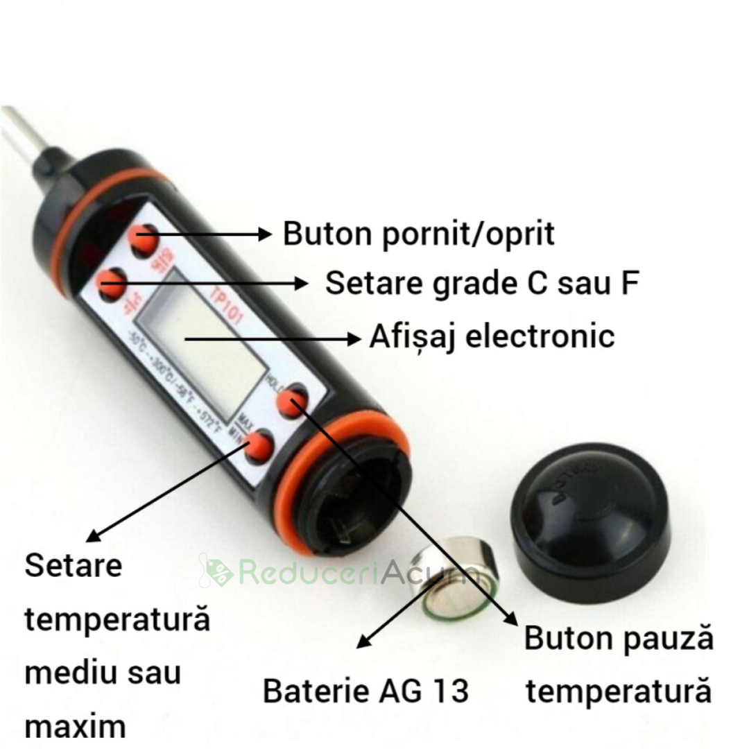 Termometru digital pentru gatit, interval de temperatura -50°C la 300°C