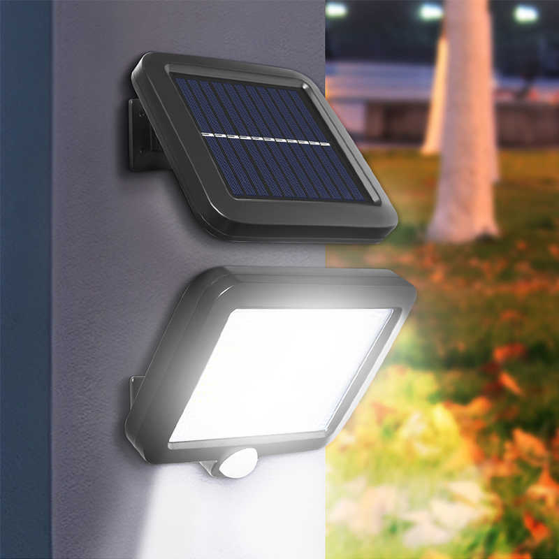 Set 5 Lampa solara + CADOU LANTERA - LED, cu panou solar, 128 - 6 COB, de exterior, senzor de miscare, telecomanda, Rezistenta la apa