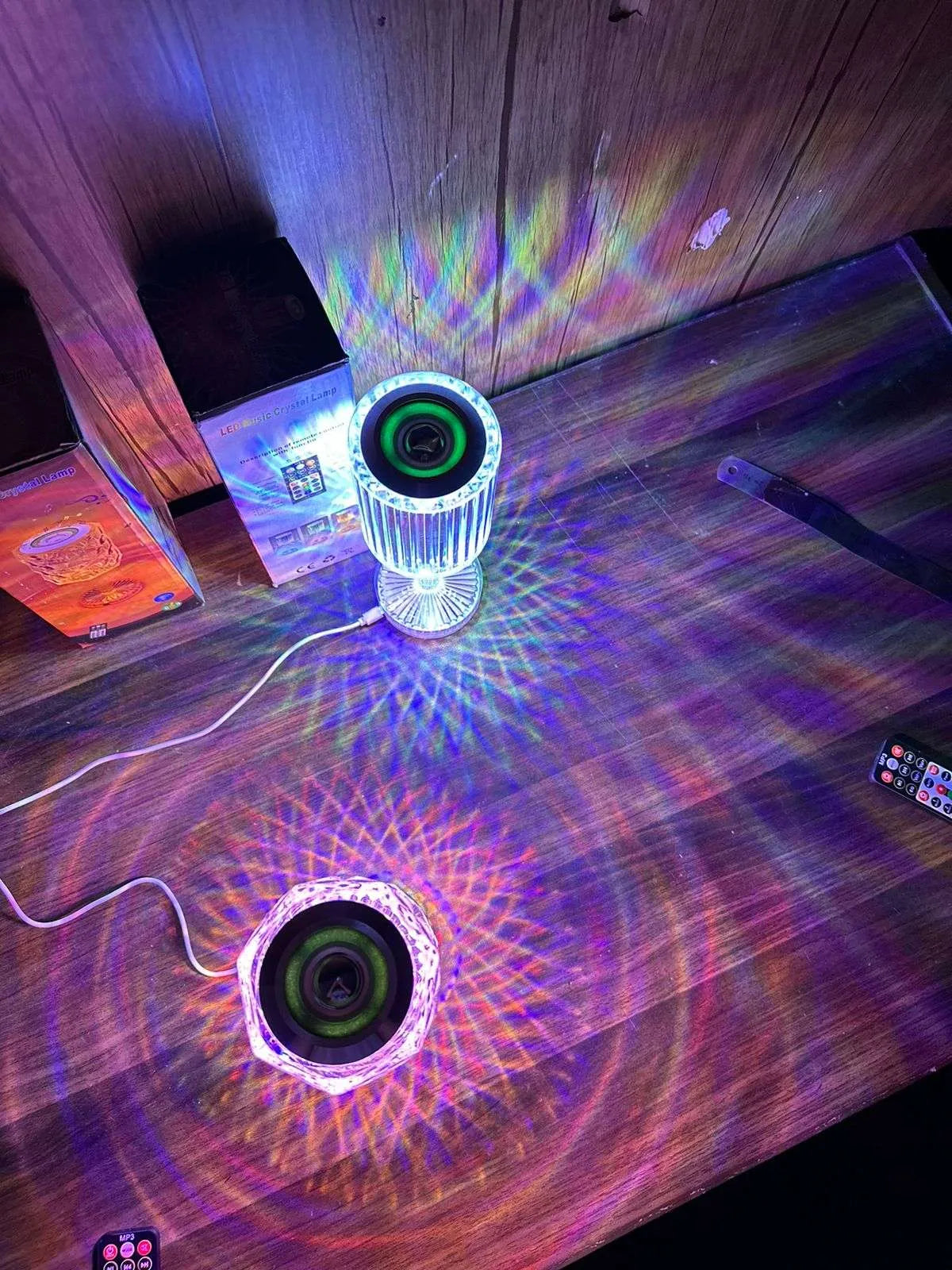 Lampa de masa 3D touch cu dimmer, lumina calda si rece cristal, lampa incarcare usb, Elastix