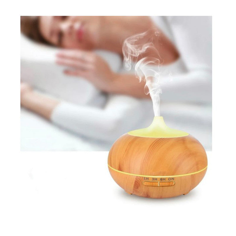 Difuzor De Ulei Esential Reglaj Vapori, 7 Culori LED, 4 Setari De Timp, 550 Ml, Stejar