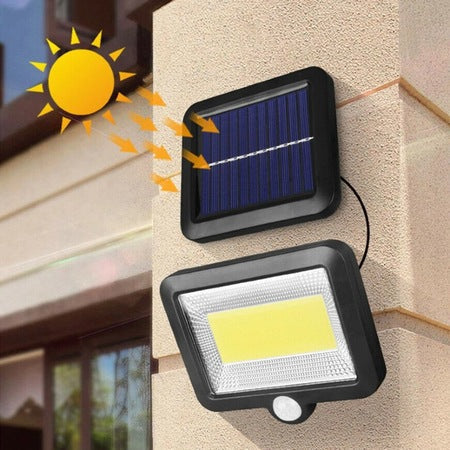 Set 5 Lampa solara + CADOU LANTERA - LED, cu panou solar, 128 - 6 COB, de exterior, senzor de miscare, telecomanda, Rezistenta la apa