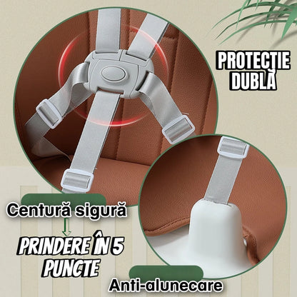 Scaun de masă 2 in 1 multifuncțional pentru bebeluși, Maro