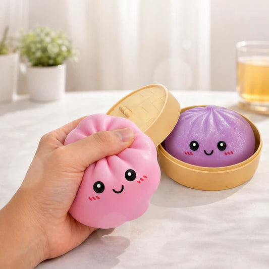 Set 2x Jucării de Relaxare Squishy Dumpling 10 CM – Distracție și Relaxare în Fiecare Zi