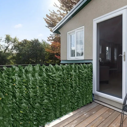 Gard artificial verde cu frunze, 300x100cm