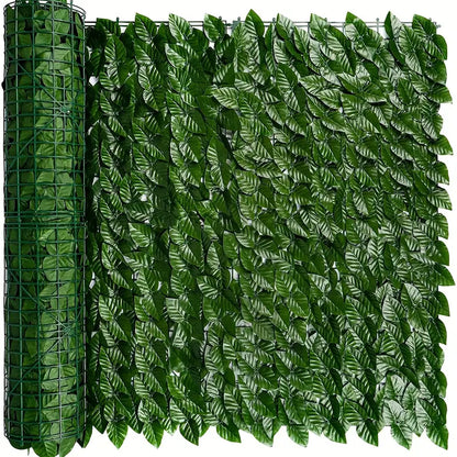 Gard artificial verde cu frunze, 300x100cm